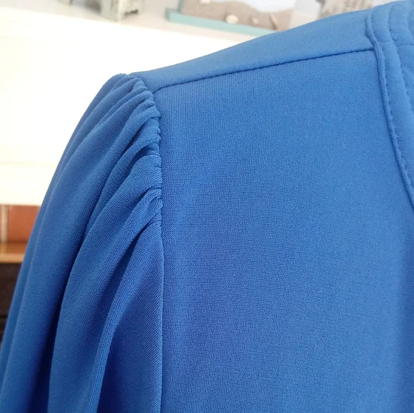 Max & Cleo Knit Tie Waist Midi Dress in Regatta Blue, Size Large - Picture 5 of 15